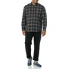 image:imageAmazon Essentials Mens Regular Fit LongSleeve Flannel Shirt Soft Brushed Cotton Lightweight yet WarmDark Navy Plaid