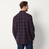 image:imageAmazon Essentials Mens RegularFit LongSleeve Flannel Shirt ButtonUp Cotton Twill Double Chest PocketsNavy Chocolate Plaid