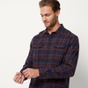 image:imageAmazon Essentials Mens RegularFit LongSleeve Flannel Shirt ButtonUp Cotton Twill Double Chest PocketsNavy Chocolate Plaid