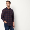 image:imageAmazon Essentials Mens RegularFit LongSleeve Flannel Shirt ButtonUp Cotton Twill Double Chest PocketsNavy Chocolate Plaid