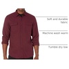 image:imageAmazon Essentials Mens SlimFit Flannel LongSleeve Shirt TwoPocket PlaidBurgundy Heather