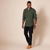image:imageAmazon Essentials Mens SlimFit Flannel LongSleeve Shirt TwoPocket PlaidOlive Heather