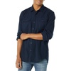 image:imageAmazon Essentials Mens RegularFit LongSleeve Flannel Shirt ButtonUp Cotton Twill Double Chest PocketsNavy