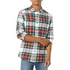 image:imageAmazon Essentials Mens SlimFit Flannel LongSleeve Shirt TwoPocket PlaidRed White Tartan Plaid