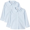 image:imageAmazon Essentials Girls Long Sleeve Poplin Peter Pan ShirtCornflower Blue  2 Pack