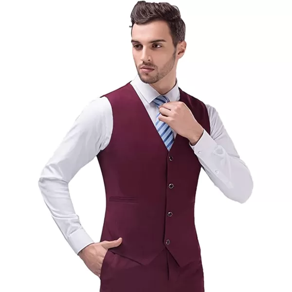 YND Mens Business Suit Vest Slim Fit Jacket Casual Suit VestsDeep Purple