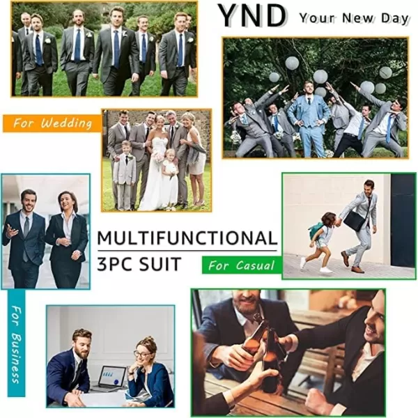 YND Mens Business Suit Vest Slim Fit Jacket Casual Suit VestsRoyal Blue
