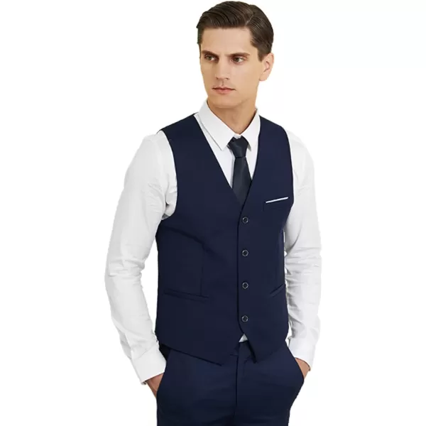 YND Mens Business Suit Vest Slim Fit Jacket Casual Suit VestsRoyal Blue