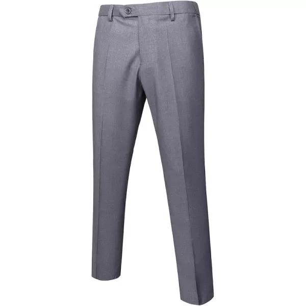 YND Mens Business Suit Pants Slim Fit Flex Flat Front PantLight Grey