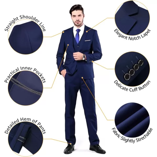 YND Mens 3 Piece Slim Fit Tuxedo Set Solid Shawl Collar Jacquard Jacket Vest Pants with Bow TieBeige Stretch Fabric