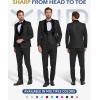 imageYND Mens 3 Piece Luxury Tuxedo Set Jacquard Slim Fit Shawl Lapel Jacket Vest ampamp Pants with Bow Tie Premium Tuxedo for MenBlack