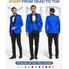 imageYND Mens 3 Piece Luxury Tuxedo Set Jacquard Slim Fit Shawl Lapel Jacket Vest ampamp Pants with Bow Tie Premium Tuxedo for MenBlue