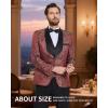 imageYND Mens 3 Piece Luxury Tuxedo Set Jacquard Slim Fit Shawl Lapel Jacket Vest ampamp Pants with Bow Tie Premium Tuxedo for MenCrimson