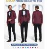 imageYND Mens 3 Piece Luxury Tuxedo Set Jacquard Slim Fit Shawl Lapel Jacket Vest ampamp Pants with Bow Tie Premium Tuxedo for MenDeep Burgundy