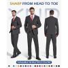 imageYND Mens 3 Piece Luxury Tuxedo Set Jacquard Slim Fit Shawl Lapel Jacket Vest ampamp Pants with Bow Tie Premium Tuxedo for MenDeep Grey Stretch Fabric
