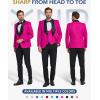 imageYND Mens 3 Piece Luxury Tuxedo Set Jacquard Slim Fit Shawl Lapel Jacket Vest ampamp Pants with Bow Tie Premium Tuxedo for MenFuchsia