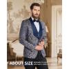 imageYND Mens 3 Piece Luxury Tuxedo Set Jacquard Slim Fit Shawl Lapel Jacket Vest ampamp Pants with Bow Tie Premium Tuxedo for MenGolden Blue