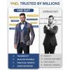 imageYND Mens 3 Piece Luxury Tuxedo Set Jacquard Slim Fit Shawl Lapel Jacket Vest ampamp Pants with Bow Tie Premium Tuxedo for MenGraphite