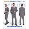 imageYND Mens 3 Piece Luxury Tuxedo Set Jacquard Slim Fit Shawl Lapel Jacket Vest ampamp Pants with Bow Tie Premium Tuxedo for MenLight Grey Stretch Fabric