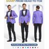 imageYND Mens 3 Piece Luxury Tuxedo Set Jacquard Slim Fit Shawl Lapel Jacket Vest ampamp Pants with Bow Tie Premium Tuxedo for MenLight Purple