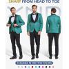 imageYND Mens 3 Piece Luxury Tuxedo Set Jacquard Slim Fit Shawl Lapel Jacket Vest ampamp Pants with Bow Tie Premium Tuxedo for MenPea Green