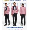 imageYND Mens 3 Piece Luxury Tuxedo Set Jacquard Slim Fit Shawl Lapel Jacket Vest ampamp Pants with Bow Tie Premium Tuxedo for MenPink