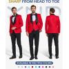 imageYND Mens 3 Piece Luxury Tuxedo Set Jacquard Slim Fit Shawl Lapel Jacket Vest ampamp Pants with Bow Tie Premium Tuxedo for MenRed