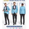 imageYND Mens 3 Piece Luxury Tuxedo Set Jacquard Slim Fit Shawl Lapel Jacket Vest ampamp Pants with Bow Tie Premium Tuxedo for MenSky
