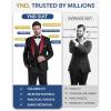 imageYND Mens 3 Piece Slim Fit Tuxedo Set One Button Shawl Collar Solid Jacket Vest Pants with Bow TieFuchsia