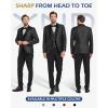imageYND Mens 3 Piece Slim Fit Tuxedo Suit Set One Button Shawl Collar Floral Business Blazer Jacket Vest Pants with Bow TieBlack