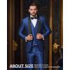 imageYND Mens 3 Piece Slim Fit Tuxedo Suit Set One Button Shawl Collar Floral Business Blazer Jacket Vest Pants with Bow TieBright Blue