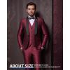 imageYND Mens 3 Piece Slim Fit Tuxedo Suit Set One Button Shawl Collar Floral Business Blazer Jacket Vest Pants with Bow TieBurgundy