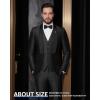 imageYND Mens 3 Piece Slim Fit Tuxedo Suit Set One Button Shawl Collar Floral Business Blazer Jacket Vest Pants with Bow TieGraphite