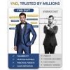 imageYND Mens 3 Piece Slim Fit Tuxedo Suit Set One Button Shawl Collar Floral Business Blazer Jacket Vest Pants with Bow TieGraphite