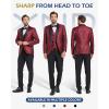 imageYND Mens 3 Piece Slim Fit Tuxedo Suit Set One Button Shawl Collar Floral Business Blazer Jacket Vest Pants with Bow TieRed