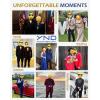 imageYND Mens 3 Piece Slim Fit Tuxedo Suit Set One Button Shawl Collar Floral Business Blazer Jacket Vest Pants with Bow TieRed