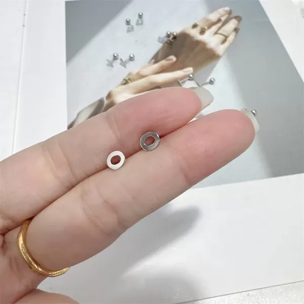 18G Tiny Initial Stud Earrings for Women Girls 925 Sterling Silver 14K Gold Plated Hypoallergenic Cute Small Alphabet Letter Cartilage Tragus 3mm Ball Screw Back Piercing Sensitive EarO Silver