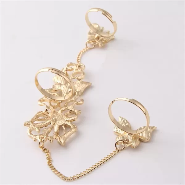 CZ Butterfly Ring Bracelet for Women Dainty Slave Hand Chain Harness Bangle Boho Gypsy Bollywood Wedding Cosplay Retro Party Y2K Jewelry 1 Piece