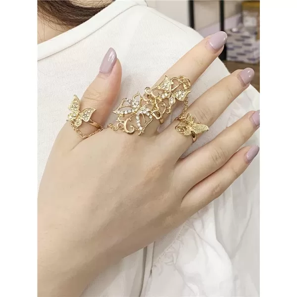 CZ Butterfly Ring Bracelet for Women Dainty Slave Hand Chain Harness Bangle Boho Gypsy Bollywood Wedding Cosplay Retro Party Y2K Jewelry 1 Piece
