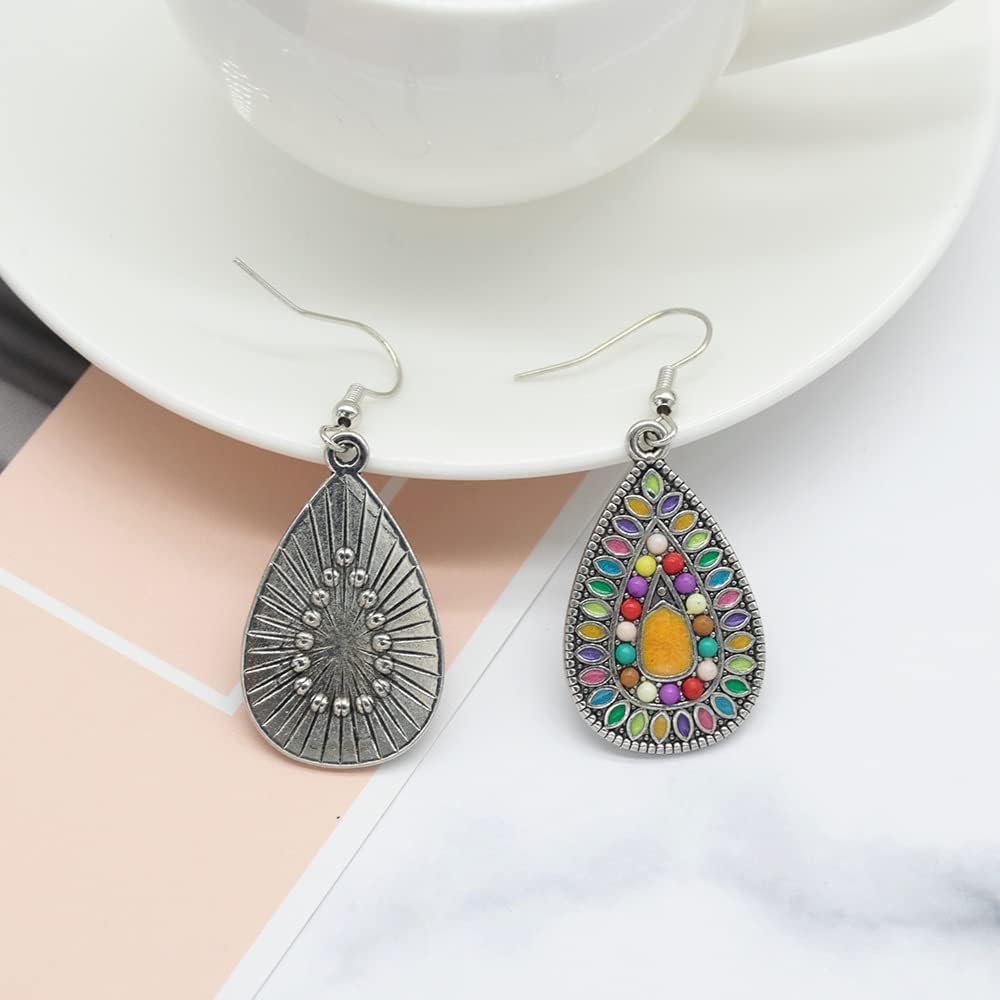 Bohemian Colored Teardrop Dangle Earrings for Women Girls Vintage Boho Ball Bead Statement Drop Dangling Hook Stud Lightweight JewelryBohemian Colored Teardrop Dangle Earrings for Women Girls Vintage Boho Ball Bead Statement Drop Dangling Hook Stud Lightweight Jewelry