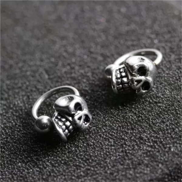16G Skull Bead Cartilage Huggie Hoop Earrings for Women Girls Stainless Steel Vintage Small Skeleton 4mm Ball Back Stud Earring Hypoallergenic Punk Halloween Body Piercing Jewelry Unisex Gifts16G Skull Bead Cartilage Huggie Hoop Earrings for Women Girls Stainless Steel Vintage Small Skeleton 4mm Ball Back Stud Earring Hypoallergenic Punk Halloween Body Piercing Jewelry Unisex Gifts