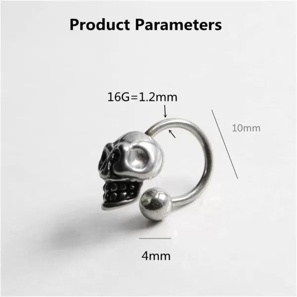 16G Skull Bead Cartilage Huggie Hoop Earrings for Women Girls Stainless Steel Vintage Small Skeleton 4mm Ball Back Stud Earring Hypoallergenic Punk Halloween Body Piercing Jewelry Unisex Gifts16G Skull Bead Cartilage Huggie Hoop Earrings for Women Girls Stainless Steel Vintage Small Skeleton 4mm Ball Back Stud Earring Hypoallergenic Punk Halloween Body Piercing Jewelry Unisex Gifts