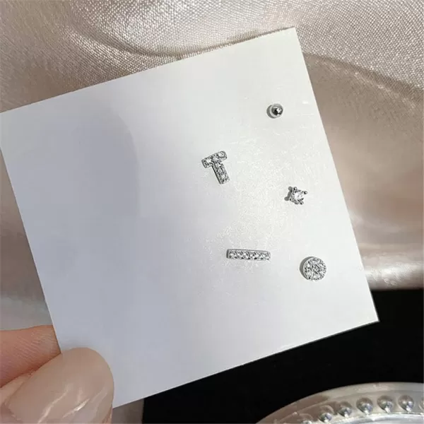 5 PCS Sterling Silver Crystal Stud Earrings Set for Women Girls Hypoallergenic CZ Mini Bar Ball Bead Alphabat Letter Initial T Round Diamond Cartilage Tragus Post Fashion Minimalist Jewelry Silver5 PCS Sterling Silver Crystal Stud Earrings Set for Women Girls Hypoallergenic CZ Mini Bar Ball Bead Alphabat Letter Initial T Round Diamond Cartilage Tragus Post Fashion Minimalist Jewelry Silver