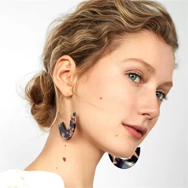 Acrylic Wire Drop Statement Lightweight Tortoise Hoop Earrings for Women Girls Resin Big Threader Dangle Stud Earring Fashion Cute Y2K Jewelry Leopard PrintAcrylic Wire Drop Statement Lightweight Tortoise Hoop Earrings for Women Girls Resin Big Threader Dangle Stud Earring Fashion Cute Y2K Jewelry Leopard Print