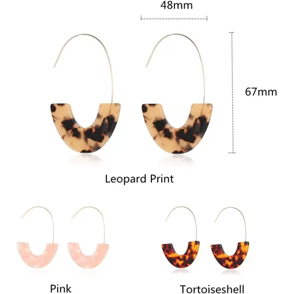 Acrylic Wire Drop Statement Lightweight Tortoise Hoop Earrings for Women Girls Resin Big Threader Dangle Stud Earring Fashion Cute Y2K Jewelry Leopard PrintAcrylic Wire Drop Statement Lightweight Tortoise Hoop Earrings for Women Girls Resin Big Threader Dangle Stud Earring Fashion Cute Y2K Jewelry Leopard Print
