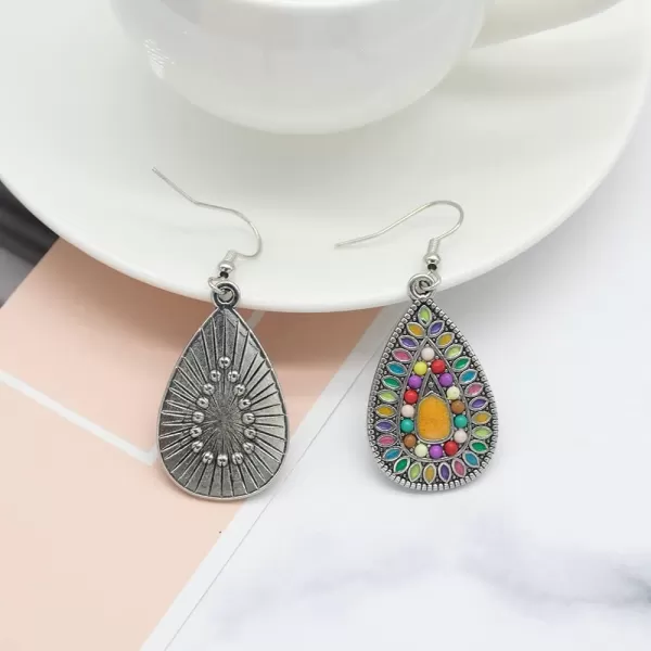 Bohemian Colored Teardrop Dangle Earrings for Women Girls Vintage Boho Ball Bead Statement Drop Dangling Hook Stud Lightweight JewelryBohemian Colored Teardrop Dangle Earrings for Women Girls Vintage Boho Ball Bead Statement Drop Dangling Hook Stud Lightweight Jewelry