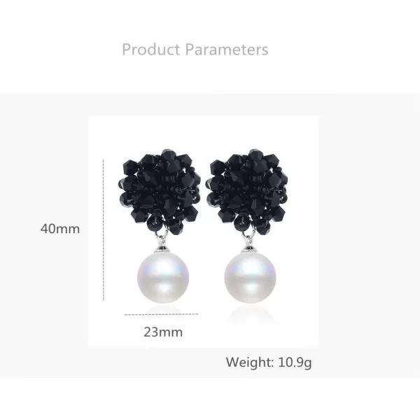 Boho Beaded Pearl Dangle Drop Earrings for Women Girls Piercing Ear Bohemian Big Round Ball Bead Stud Post Handmade Cluster Fashion Earring Jewelry Gifts 5 Colors BlackBoho Beaded Pearl Dangle Drop Earrings for Women Girls Piercing Ear Bohemian Big Round Ball Bead Stud Post Handmade Cluster Fashion Earring Jewelry Gifts 5 Colors Black