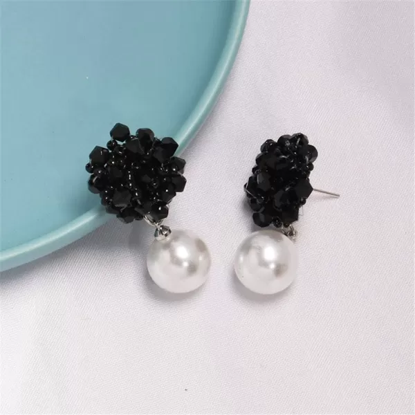 Boho Beaded Pearl Dangle Drop Earrings for Women Girls Piercing Ear Bohemian Big Round Ball Bead Stud Post Handmade Cluster Fashion Earring Jewelry Gifts 5 Colors BlackBoho Beaded Pearl Dangle Drop Earrings for Women Girls Piercing Ear Bohemian Big Round Ball Bead Stud Post Handmade Cluster Fashion Earring Jewelry Gifts 5 Colors Black