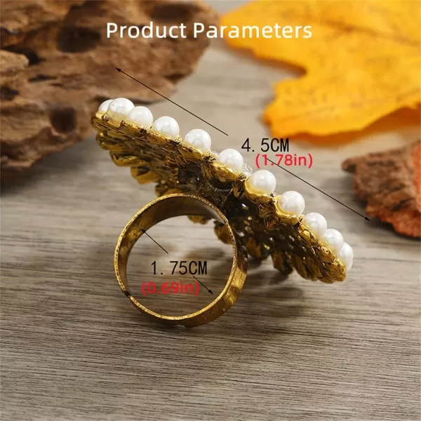 Boho CZ Shell Pearl Statement Ring for Women Girls Gold Tone Antique Mosaic Expandable Adjustable Round Crystal Filigree Open Wrap Finger Rings Comfort Fit Exaggerated Indian Bollywood Party JewelryBoho CZ Shell Pearl Statement Ring for Women Girls Gold Tone Antique Mosaic Expandable Adjustable Round Crystal Filigree Open Wrap Finger Rings Comfort Fit Exaggerated Indian Bollywood Party Jewelry