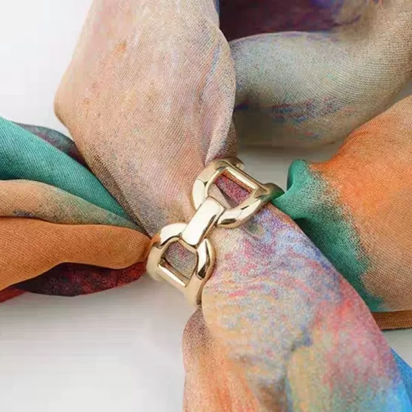 Chunky Chain Silk Scarf Clip for Women Girls Minimalist Silver Wide Band Statement Buckle Wrap Fashion Punk Link Shawl Scarves Clasp Dress Accessories Jewelry 14K Gold PlatedChunky Chain Silk Scarf Clip for Women Girls Minimalist Silver Wide Band Statement Buckle Wrap Fashion Punk Link Shawl Scarves Clasp Dress Accessories Jewelry 14K Gold Plated